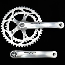 Stronglight Crankset Impact Double 9/10 Speed 110 BCD Double Chainring Silver -H