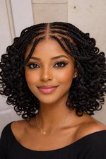 Curly Braid# Glueless# Black#