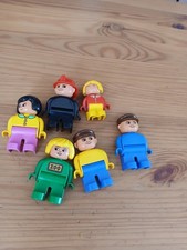 Job Lot 6 Vintage Lego Duplo People Figures Firefighter Zookeeper Child Adults