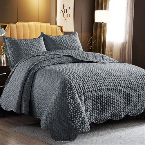 Piece quilted bedspread bed - 3,