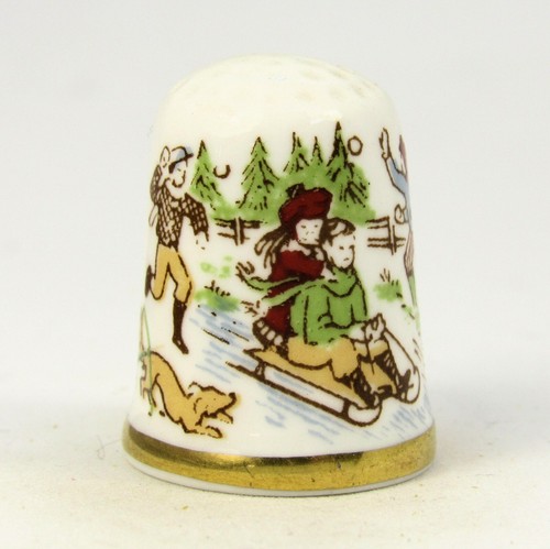 Caverswall thimble christmas - thimble, 'christmas