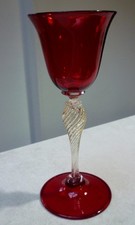 Vintage Murano Ruby Red Goblet