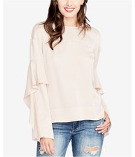 Rachel Roy Womens Ruffle-Sleeve Tunic Blouse, octoberblossom, S