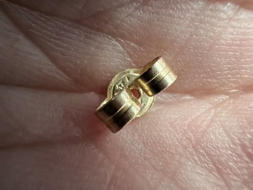 14k solid gold earring - earring, backs