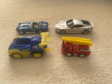 Toy Cars & Fire Engine x4 Approx 17cm or less in length. Used, As Shown
