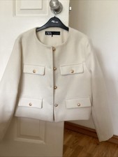 Zara Cream Blazer Jacket Size