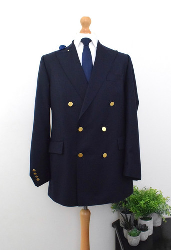 Aquascutum navy gold buttons - navy,