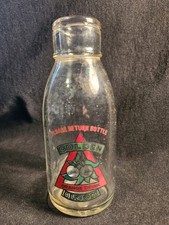 Vintage 1950s Glass Milk Bottle Advertising Glosen Bloom Orange Drink Rarer VGC