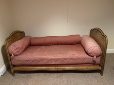 Large Daybed Rattan With Base And Mattress Pale Red