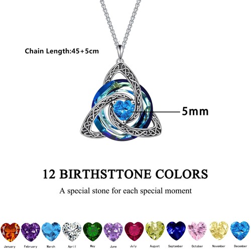 Birthstone celtic trinity knot - birthstone,