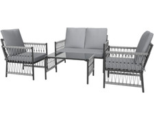 Outsunny 4 Piece Rattan Garden