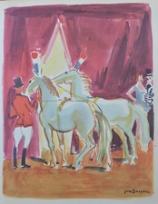 Yves Brayer: The Horses of Circus Pinder, Signed Lithograph, 1961