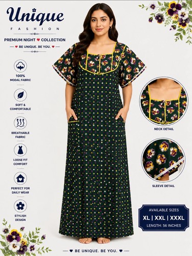 Indian night dress cotton - night,