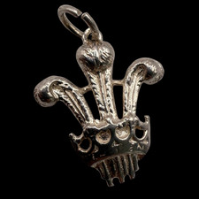 Vintage Silver Charm – Prince of Wales Feathers – Estate Collection