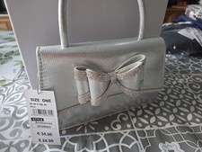 Silver Diamante Clutch Bag And