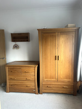 Mamas & Papas 'Ocean' Solid Oak Wardrobe, Drawers/changing table, Shelf/Hooks