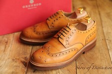 Grenson Tan Leather Derby Brogue Shoes Men's UK 7 G US 8 EU 41