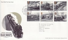 GB Stamps First Day Cover Great British Railways,steam train, loco SHS Sign 2010
