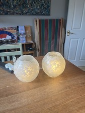 IKEA Knubbig Table Lamps Pair Of Blossom Patterned Glass Table Lamps With Bulbs