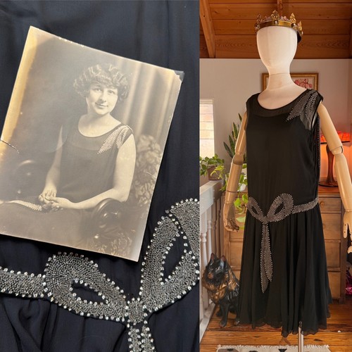 1920s silk chiffon flapper - 1920s,