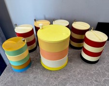 Vintage Set Of 7 USSR Space Age Desk Plastic Storage Boxes Mid Century Decor