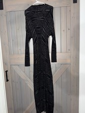 Vintage Missoni Gold label Full Length Black Dress Fishtail 48 BEAUTIFUL GOWN
