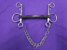 6" Rubber Mullen Pelham Horse Bit With Curb Chain