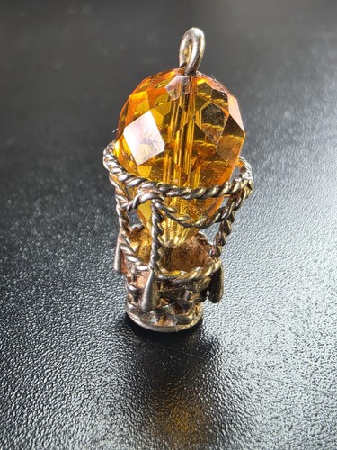 Vintage sterling silver orange - silver,