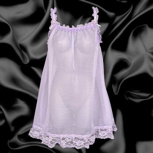 Lilac sheer soft nylon sissy - nylon,