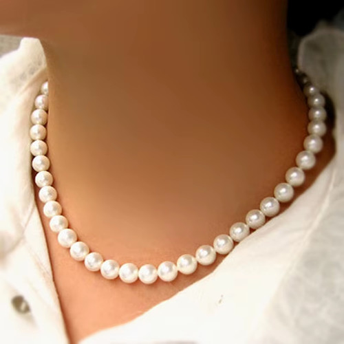White pearl choker - pearl, necklace