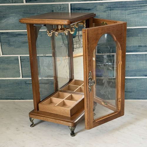 Vintage brown wooden etched - vintage,