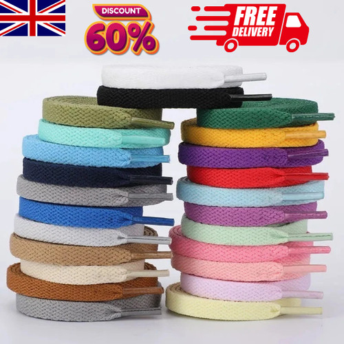 Flat shoe laces - flat, trainers