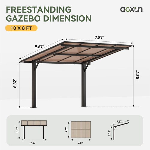 14x10ft 10x8 gazebo - 10x8',
