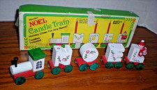 Collectible Vintage (1982) Christmas "NOEL" WOODEN CANDLE TRAIN by Giftco. Inc.