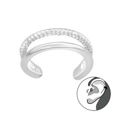 925 Sterling Silver Double Layer Ear Cuff