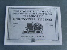  Bamfords of Uttoxeter Horizontal 'Open Crank' Bamford Engine Handbook Manual 