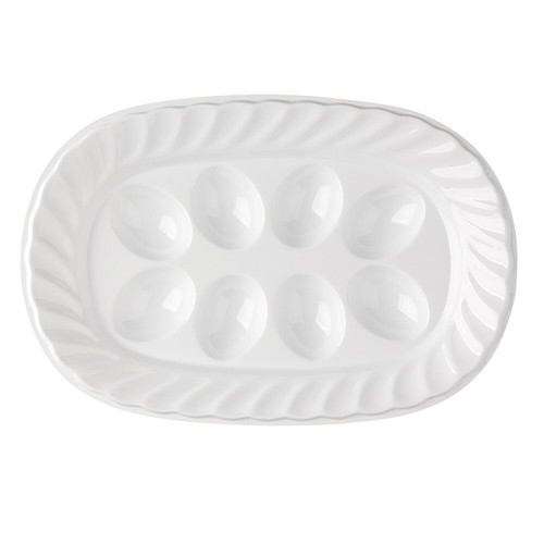 Plastic oval plate for - for, eggs