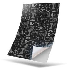 1 x Vinyl Sticker A4 - BW - Hipster Mustache Bike Pattern #36193