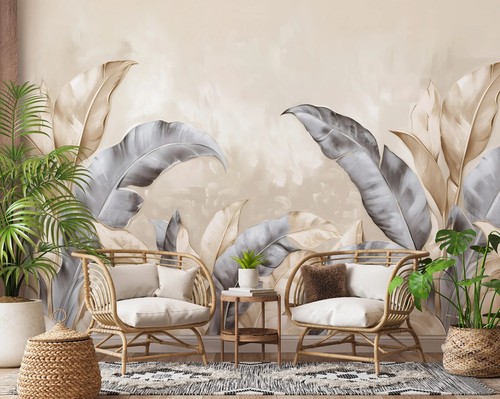 Large leaves wallpaper - large,
