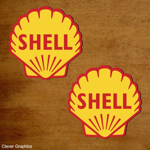 Shell oil classic car stickers - shell,
