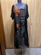 SARAH SANTOS COTTON BLEND PATCHWORK MULTICOLORED A-LINE MAXI DRESS-XL