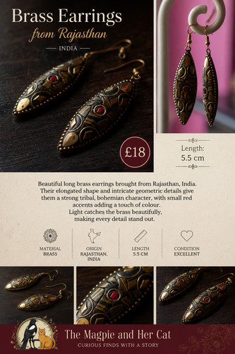 Boho indian brass earings - boho,,