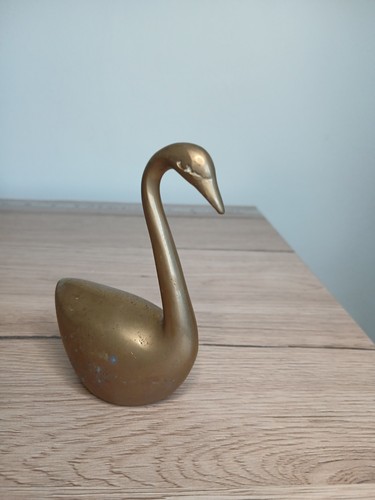 Vintage brass swan - brass,