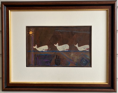 Vintage oil painting ives - painting,