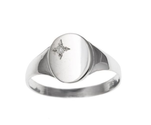 Silver signet ring - ring, ladies