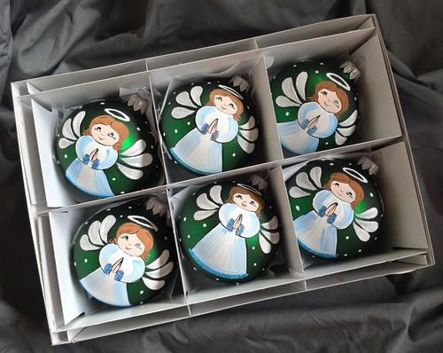 Hand painted glass baubles - glass,