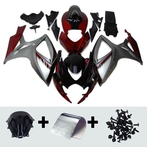 Grey red black abs fairings - red,