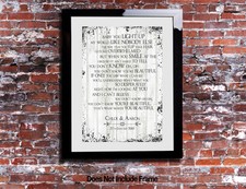 One Direction Beautiful Lyrics Print Wedding Song Personalised Canvas Gift