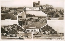 Greetings From Minehead 5 views Real photo somerset 
