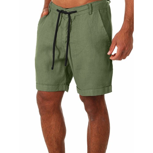 Men cotton linen elastic - cotton, waist